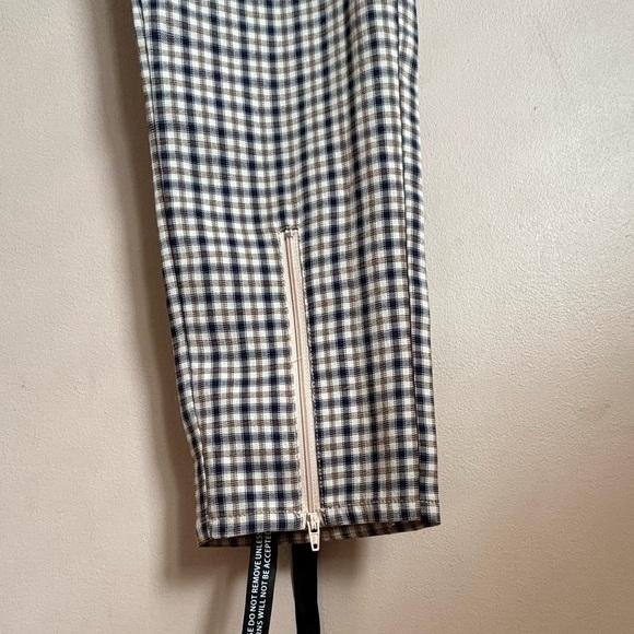 😍2/$20 NWOT Pretty Little Thing Sz 6 Plaid High Waist Slim Zip Ankle Trousers - Picture 5 of 12